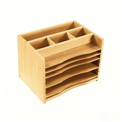 5-Tiers Bamboo File Organizer